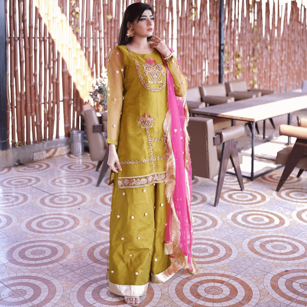 Mehndi Sharara 🌿 3-Piece - Virsa