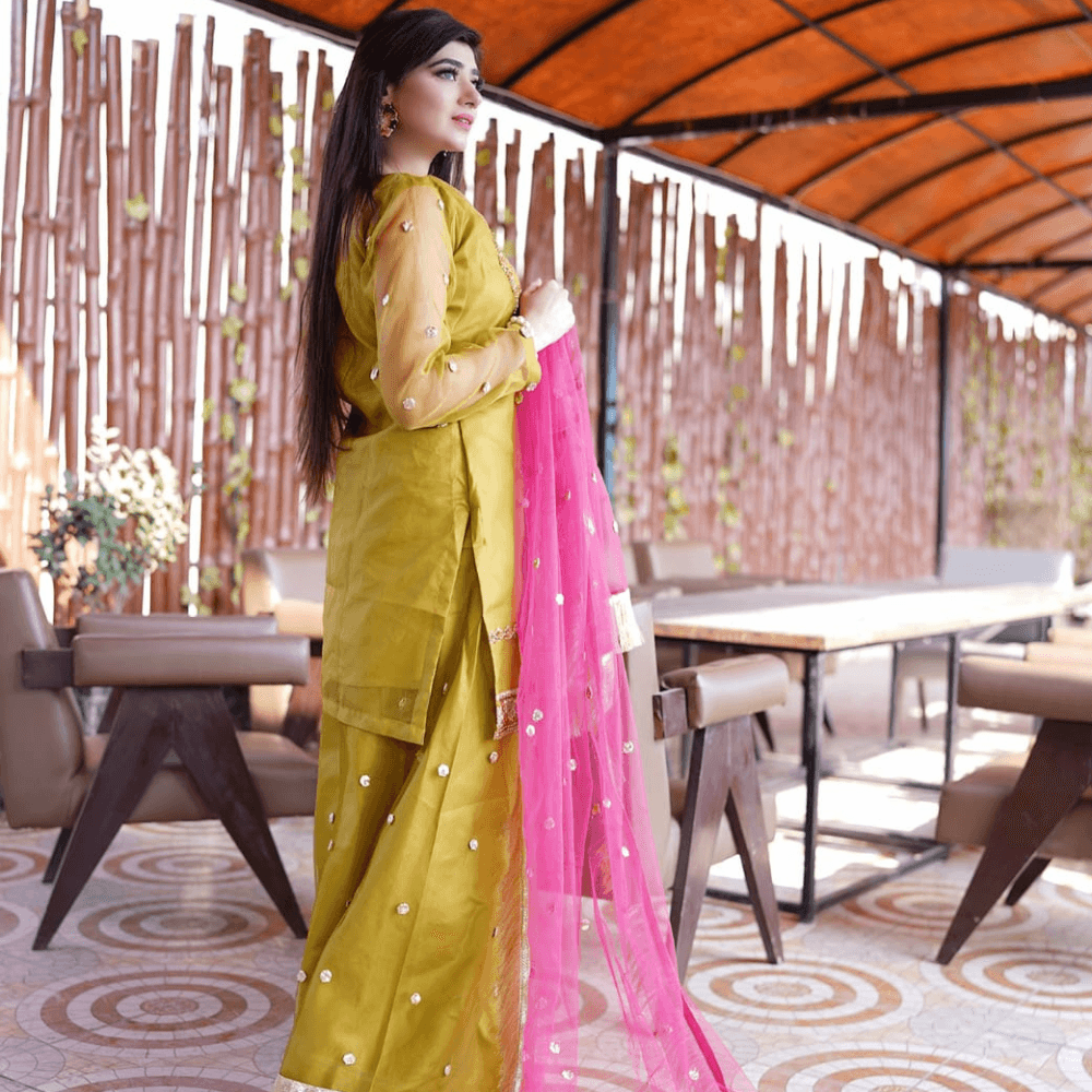 Mehndi Sharara 🌿 3-Piece - Virsa