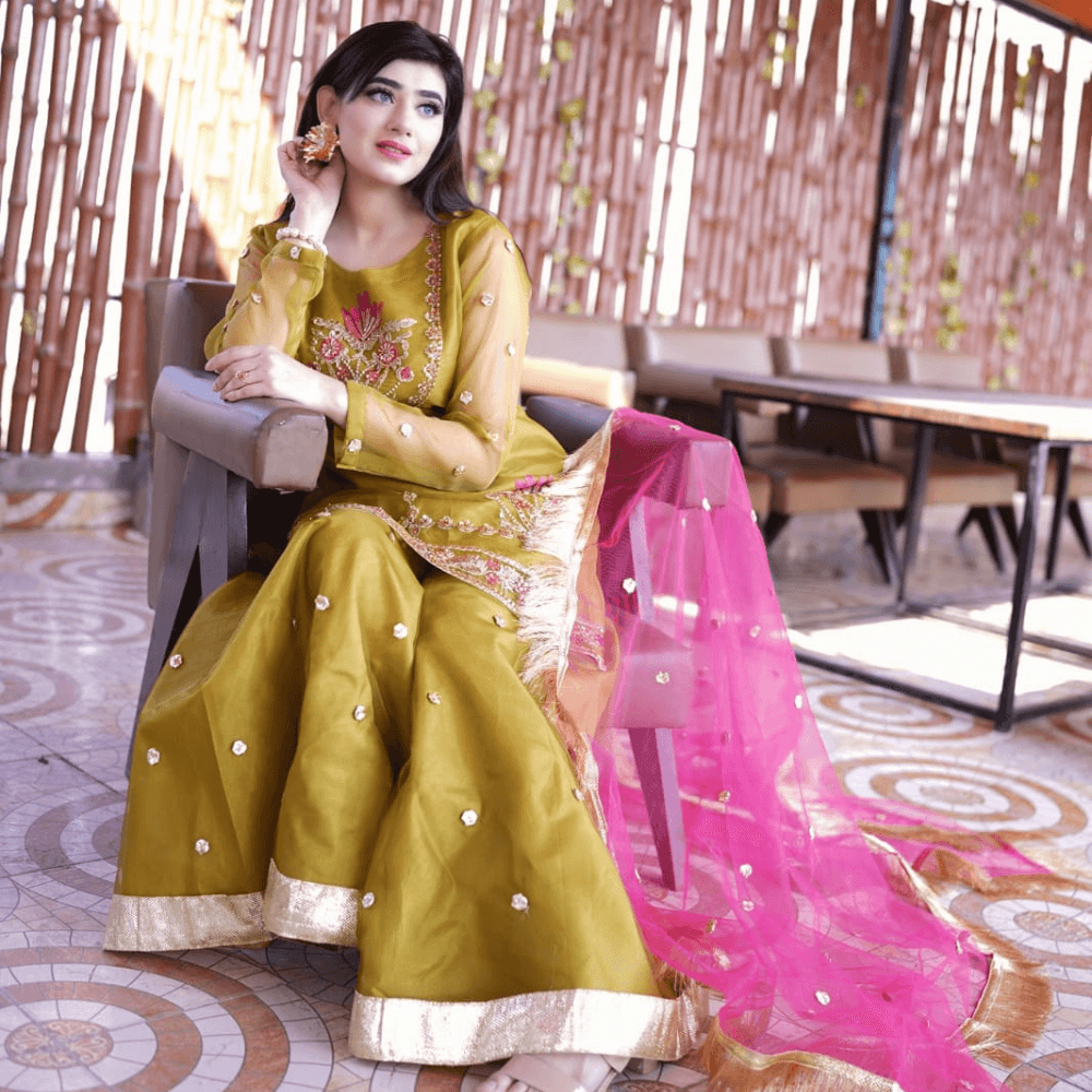 Mehndi Sharara 🌿 3-Piece - Virsa