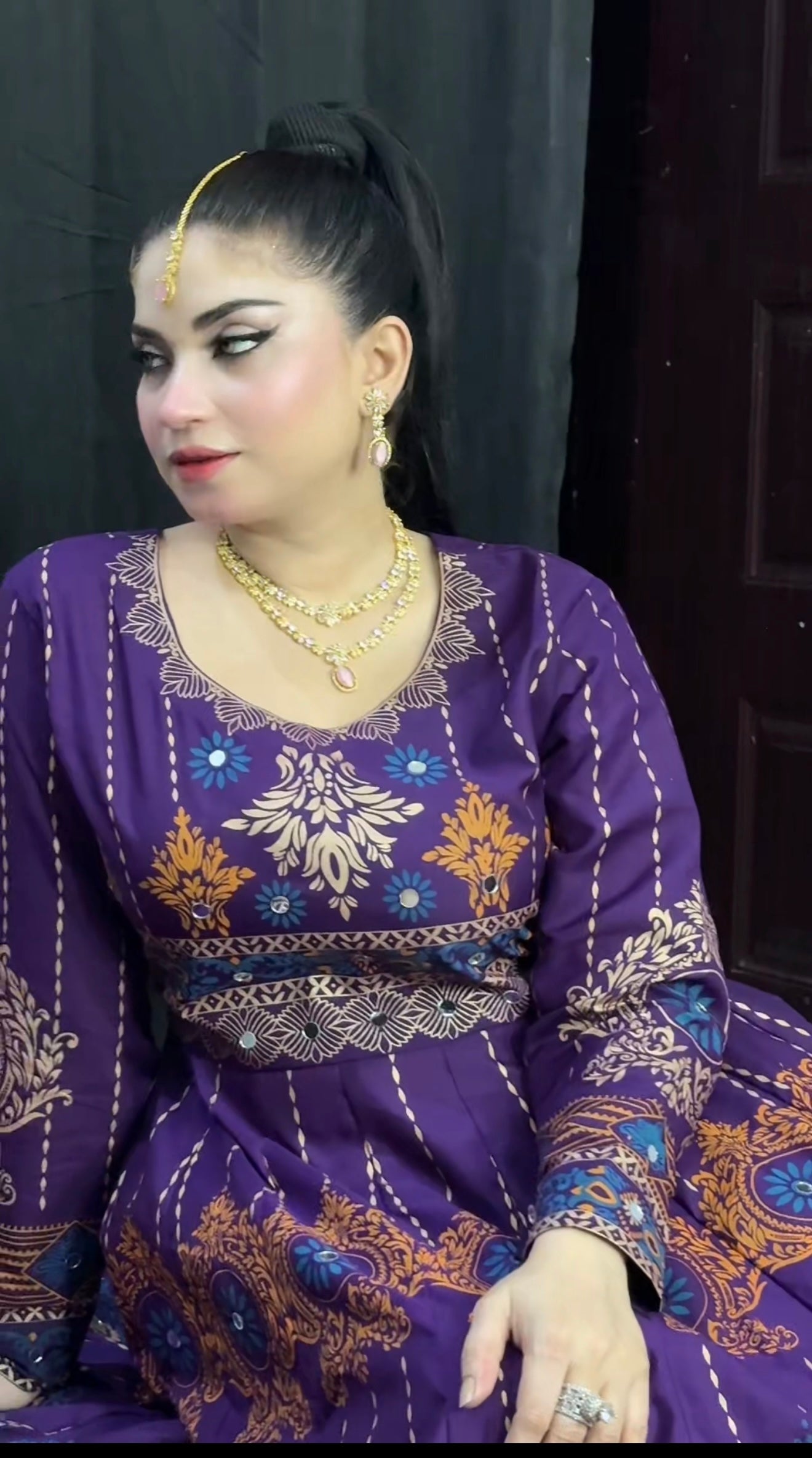 "Gul Naaz maxi in purple"