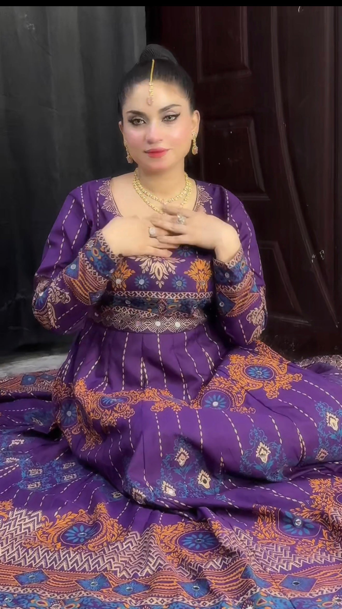 "Gul Naaz maxi in purple"