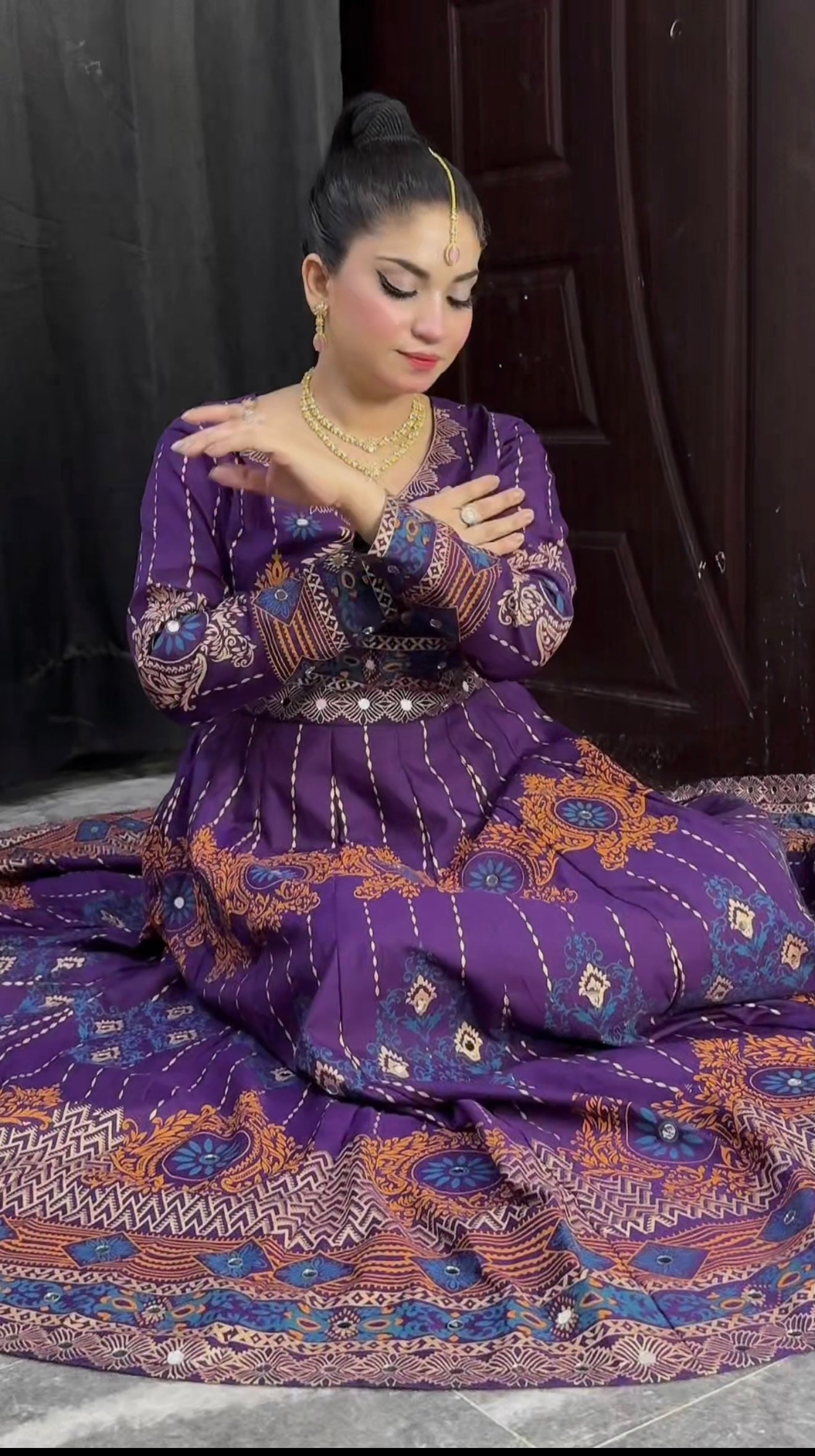 "Gul Naaz maxi in purple"