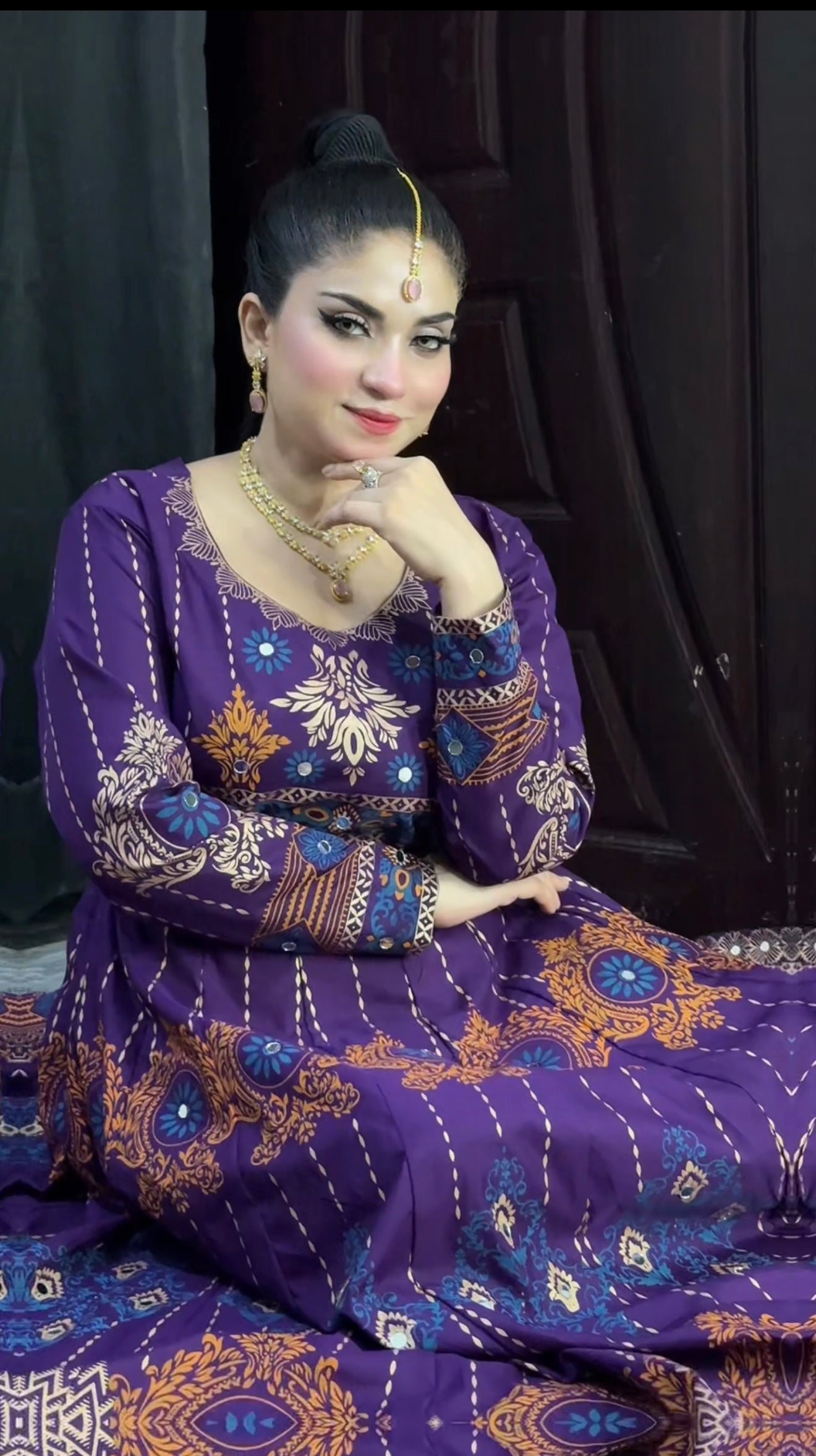 "Gul Naaz maxi in purple"