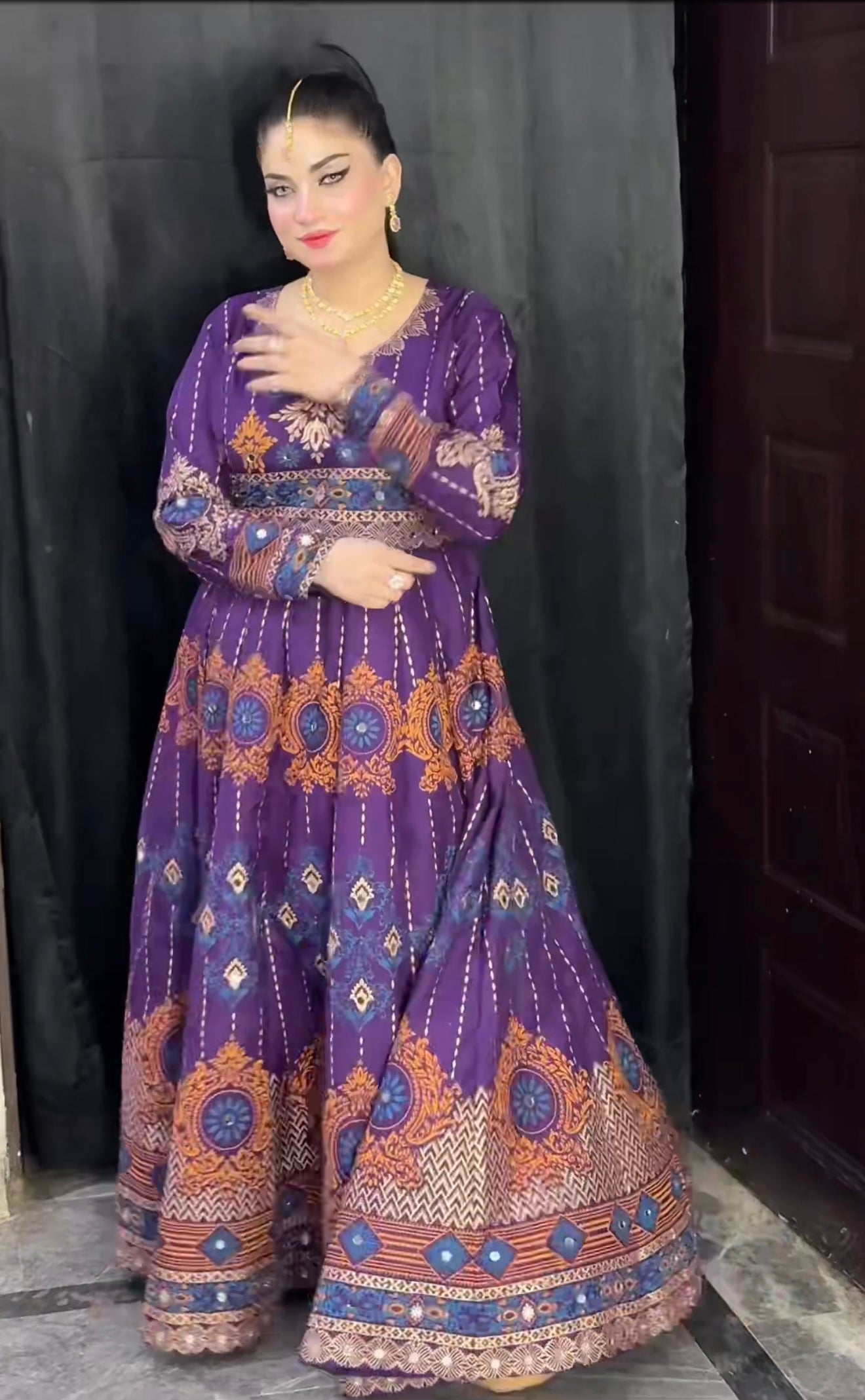 "Gul Naaz maxi in purple"