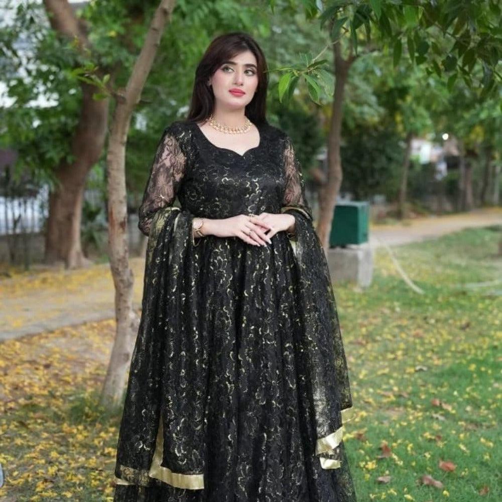 Net Fabric Maxi in Black 🖤 - Virsa