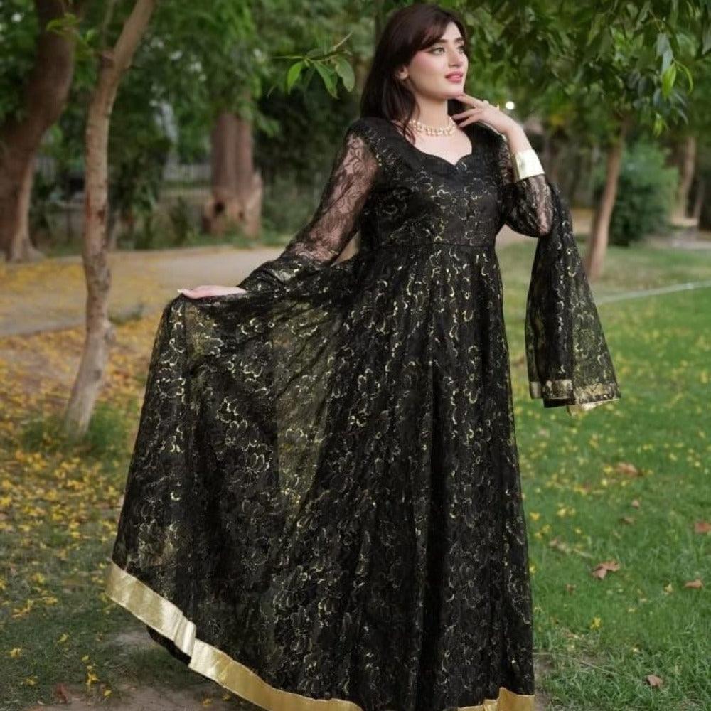 Net Fabric Maxi in Black 🖤 - Virsa