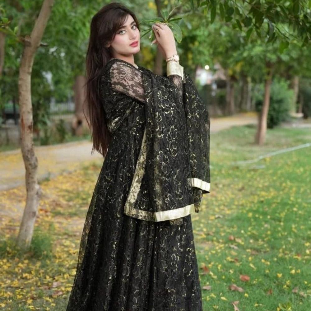 Net Fabric Maxi in Black 🖤 - Virsa