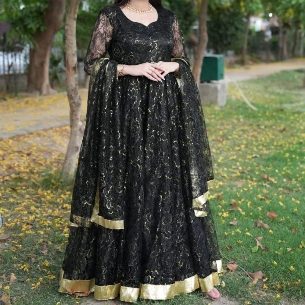 Net Fabric Maxi in Black 🖤 - Virsa