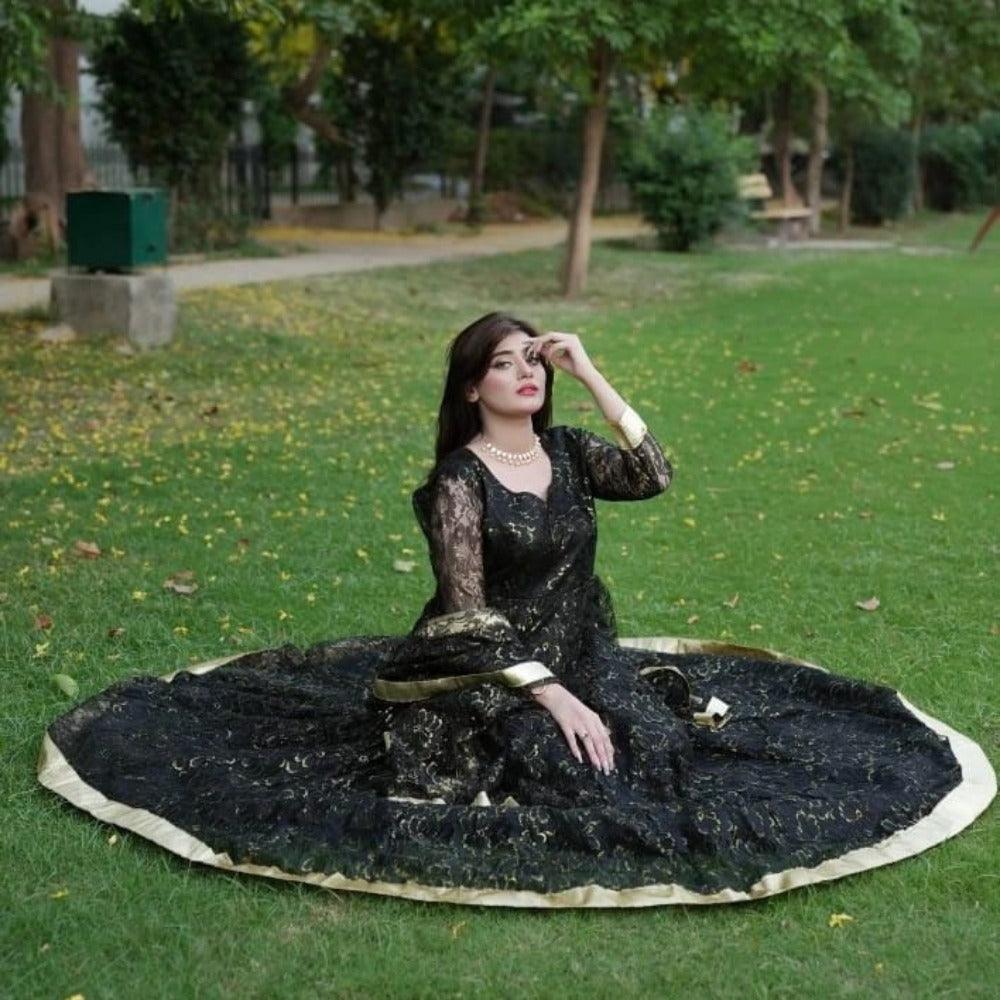 Net Fabric Maxi in Black 🖤 - Virsa