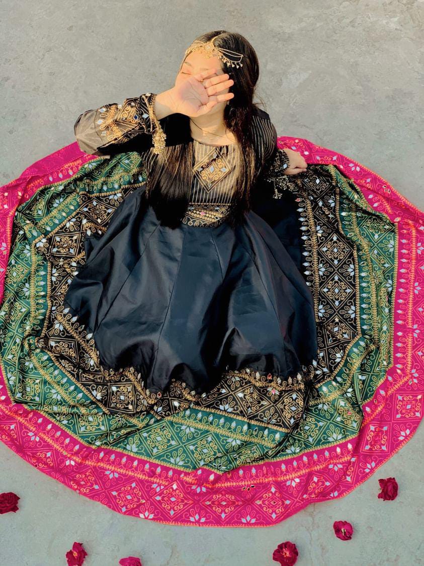 "Black Gul-e-Rana Design Maxi 3pc