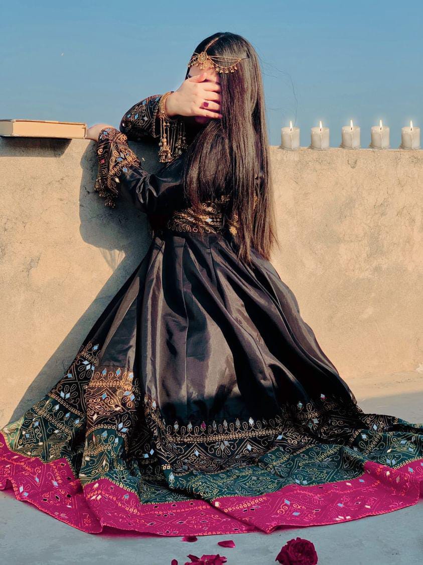 "Black Gul-e-Rana Design Maxi 3pc