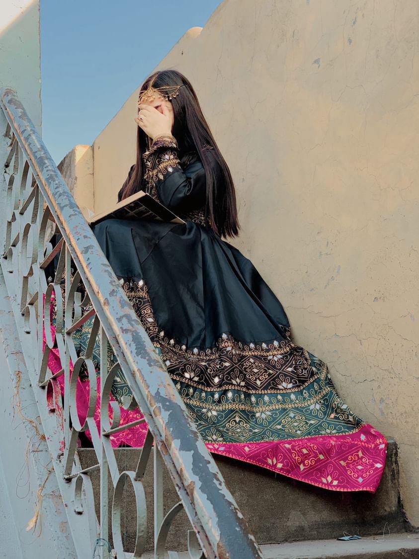 "Black Gul-e-Rana Design Maxi 3pc