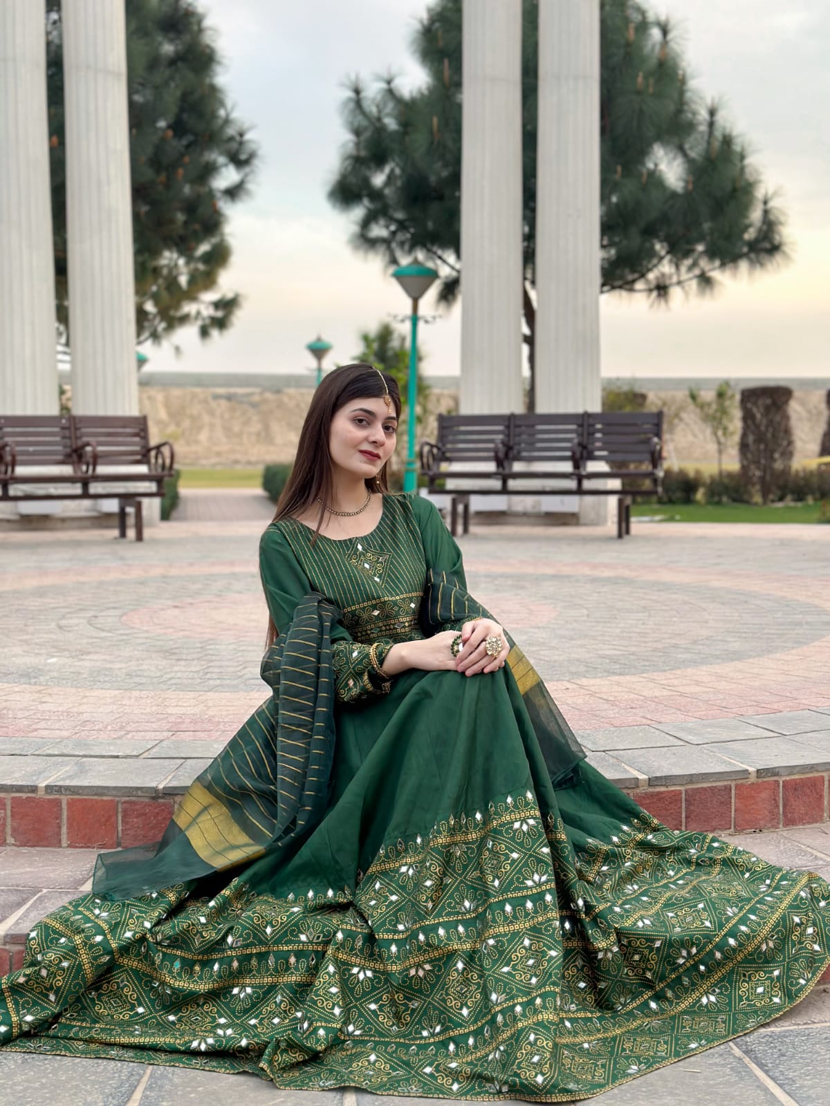Green Gul-e-Rana Design Maxi 3pc