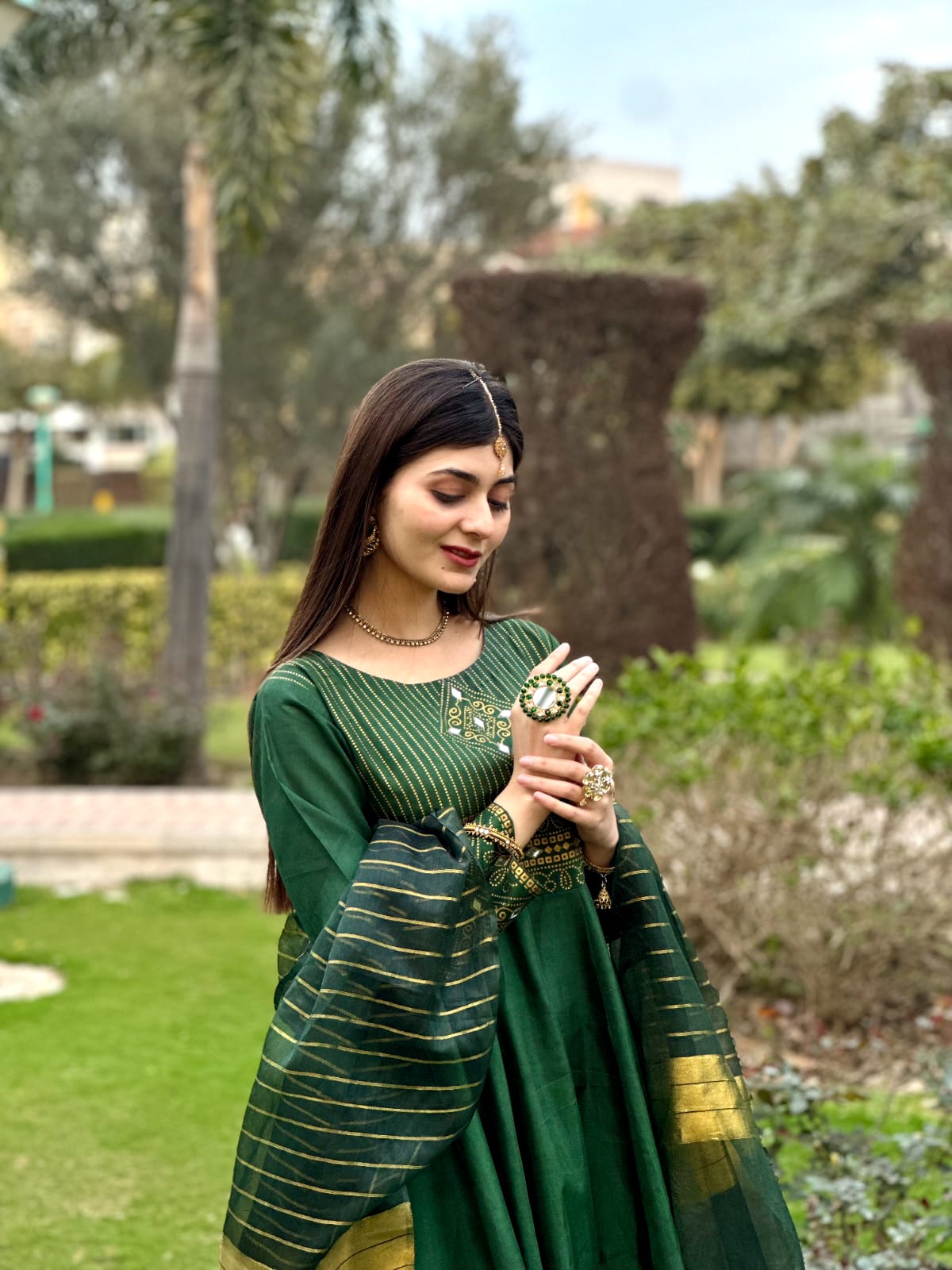 Green Gul-e-Rana Design Maxi 3pc