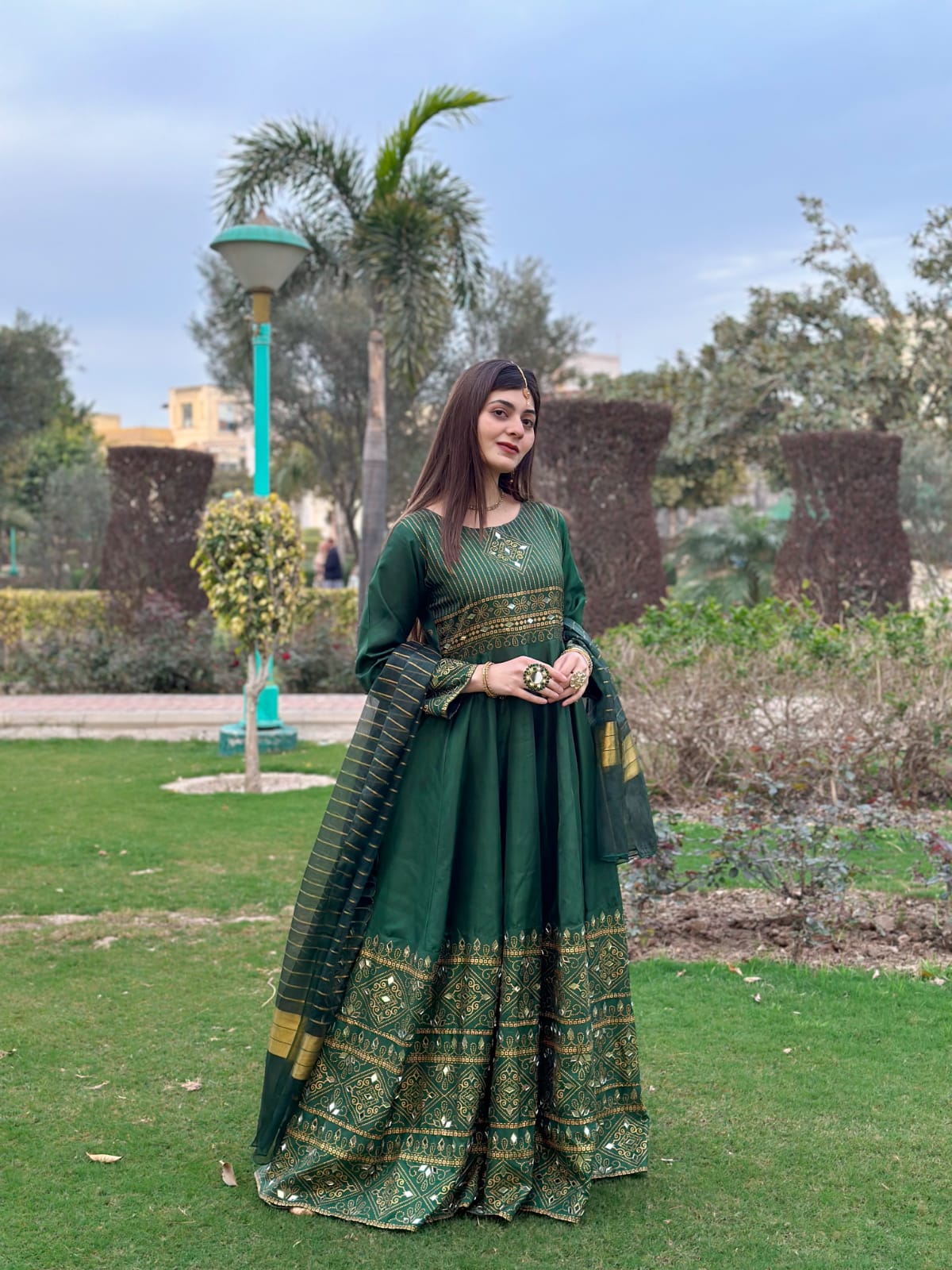 Green Gul-e-Rana Design Maxi 3pc