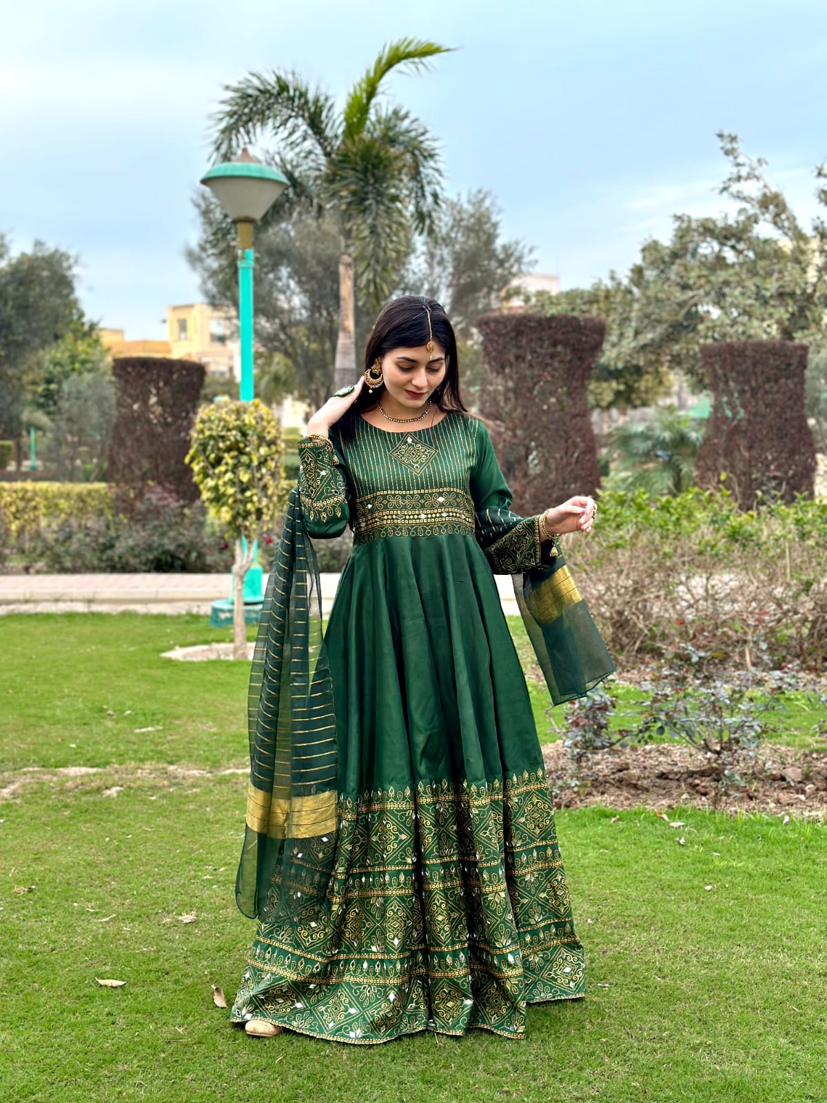 Green Gul-e-Rana Design Maxi 3pc