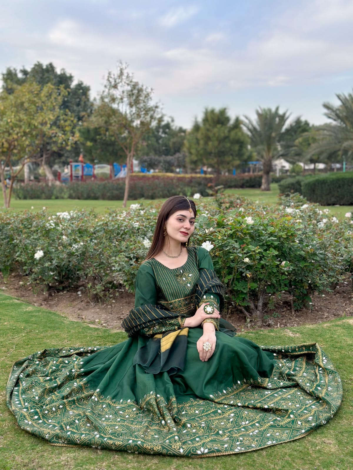 Green Gul-e-Rana Design Maxi 3pc