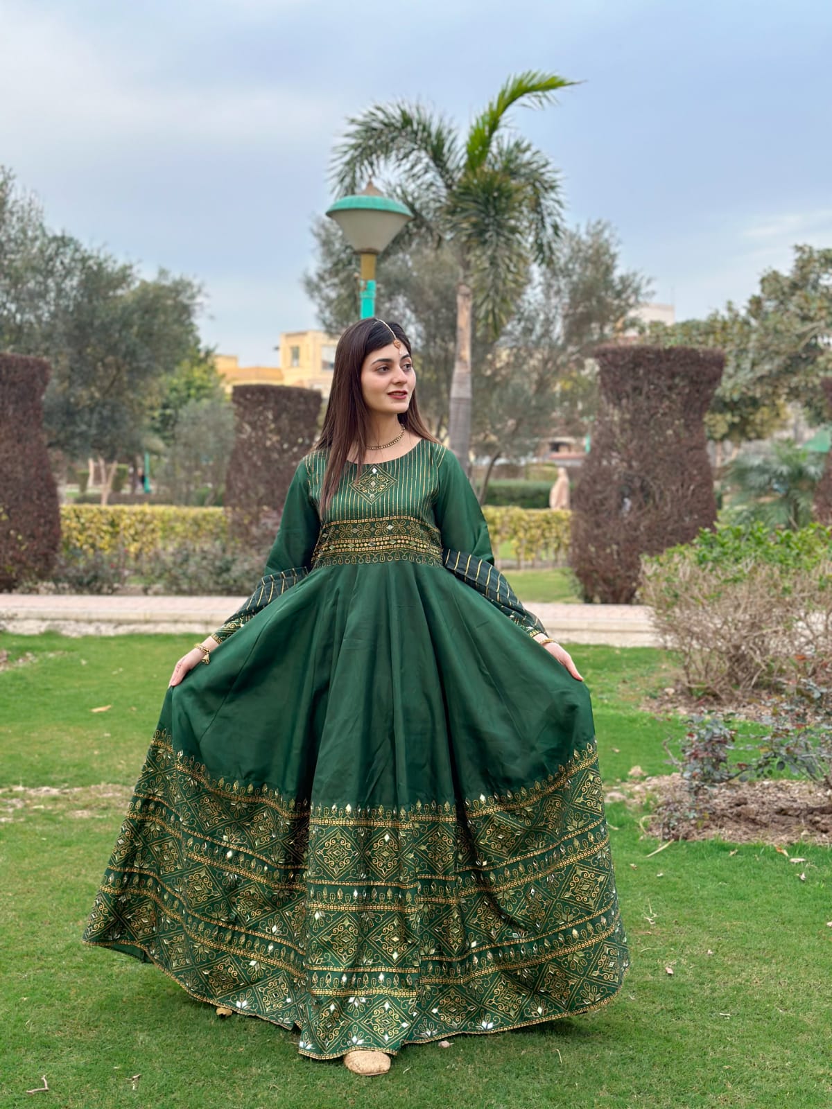 Green Gul-e-Rana Design Maxi 3pc