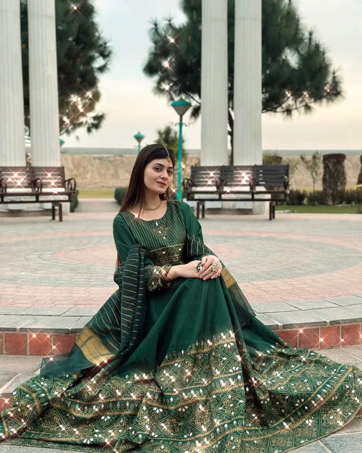 Green Gul-e-Rana Design Maxi 3pc