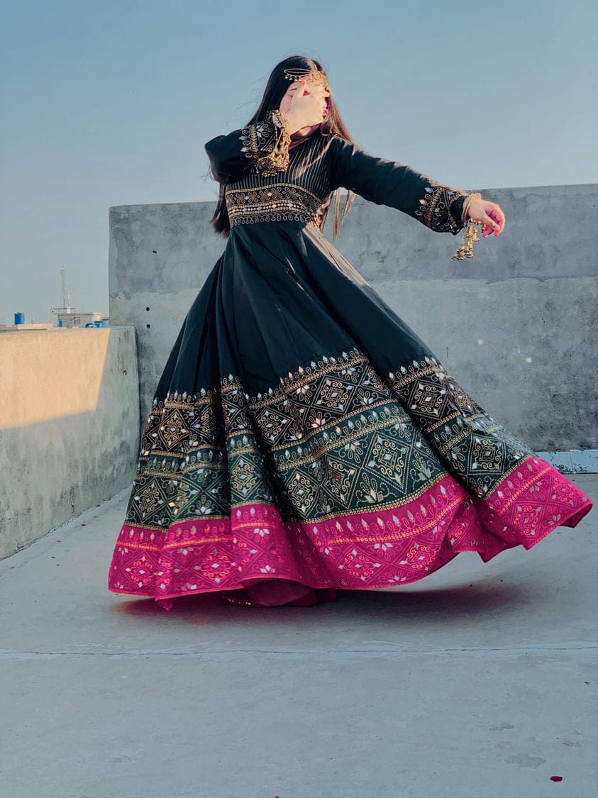 "Black Gul-e-Rana Design Maxi 3pc
