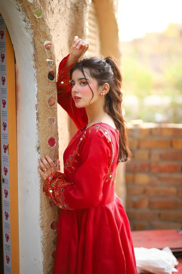 Anar Kali Design Red Maxi 3pc