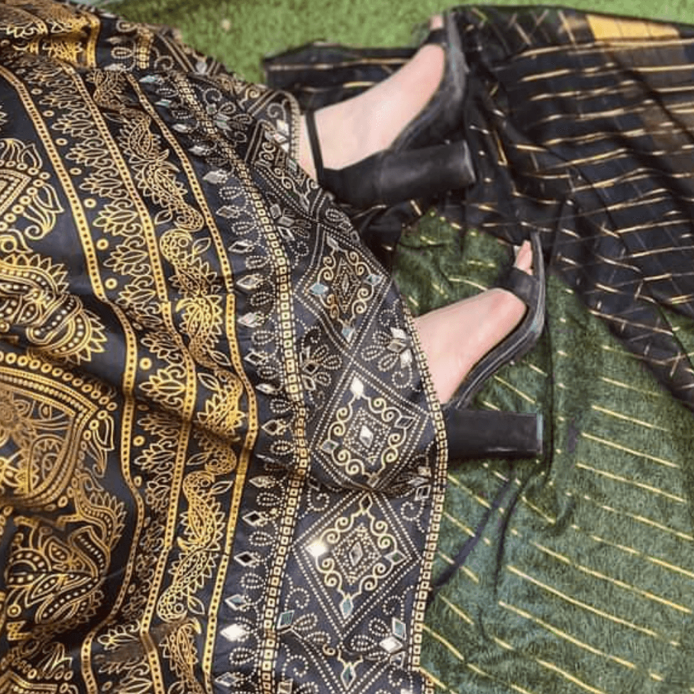 Moor Mahal Maxi 3Pc Black 🖤 - Virsa