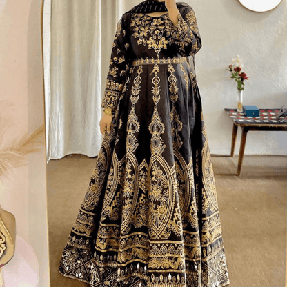 Moor Mahal Maxi 3Pc Black 🖤 - Virsa