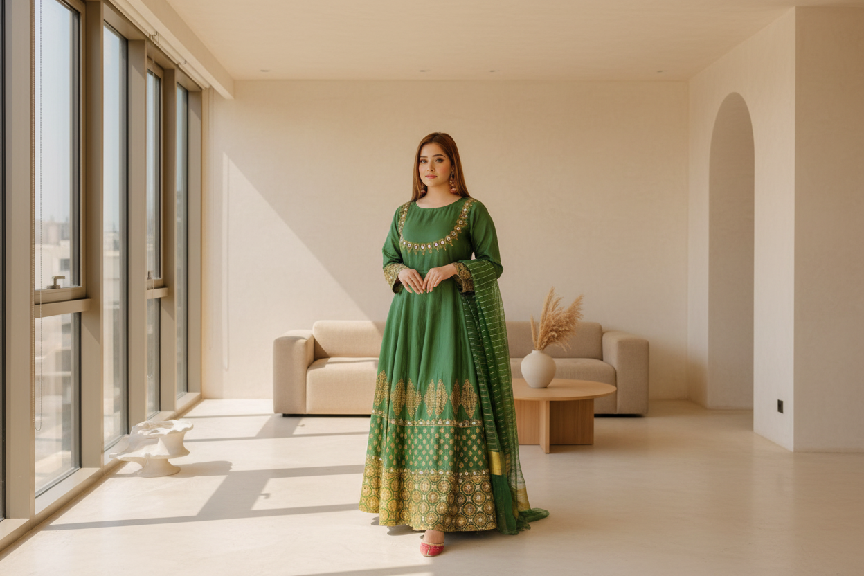 Anar Kali-GRN 3 Piece Main image