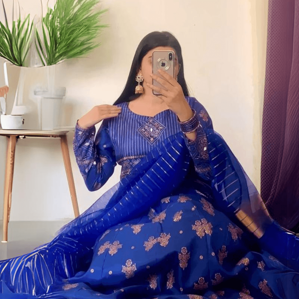Mahoor Maxi: A Fusion of Elegance and Charm With Blue Color! 💙 - Virsa