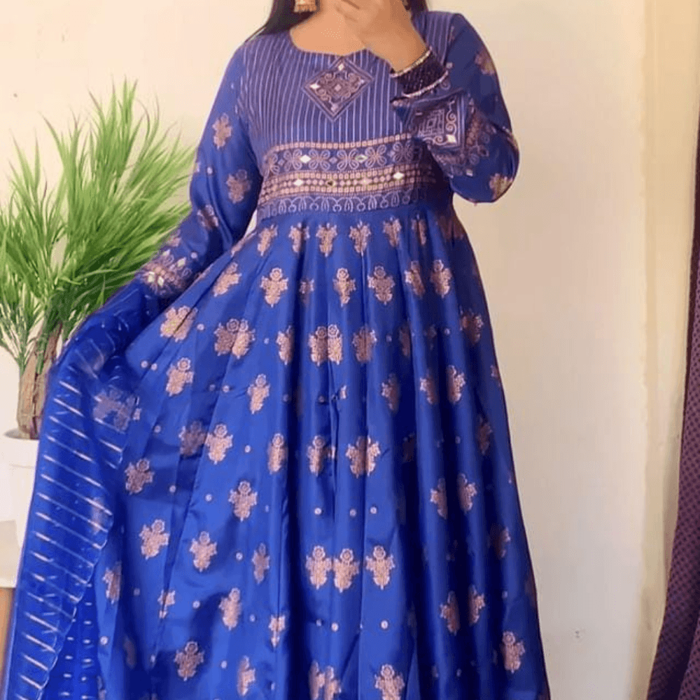 Mahoor Maxi: A Fusion of Elegance and Charm With Blue Color! 💙 - Virsa