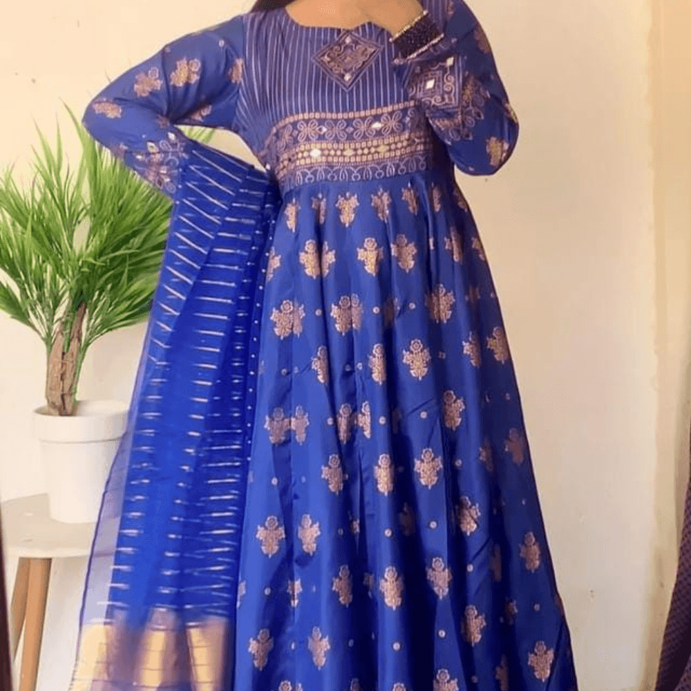 Mahoor Maxi: A Fusion of Elegance and Charm With Blue Color! 💙 - Virsa