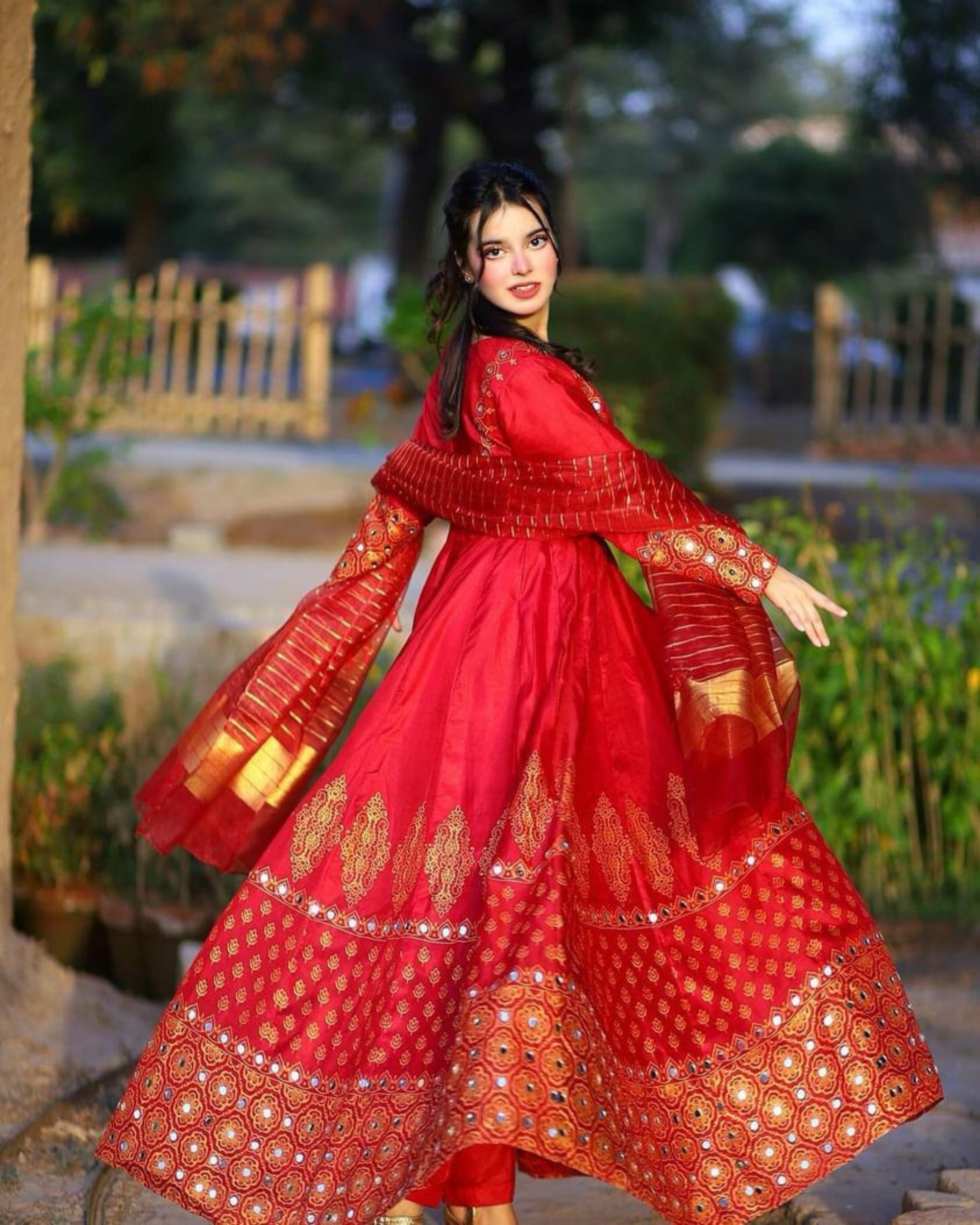 Anar Kali-RED 3 Piece