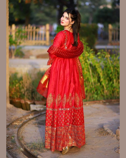 Anar Kali-RED 3 Piece