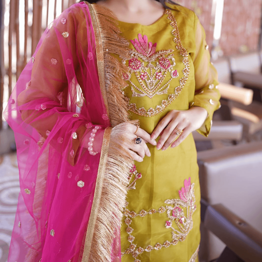 Mehndi Sharara 🌿 3-Piece - Virsa