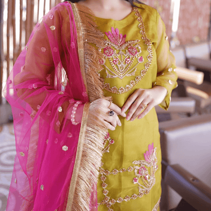 Mehndi Sharara 🌿 3-Piece - Virsa
