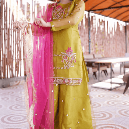 Mehndi Sharara 🌿 3-Piece - Virsa