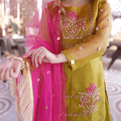 Mehndi Sharara 🌿 3-Piece - Virsa