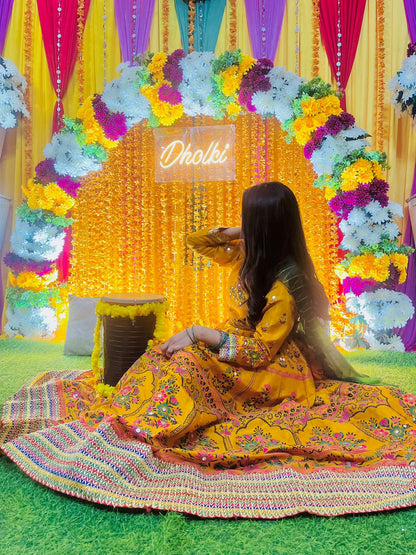"Mustard Maah para design Maxi 3pc"