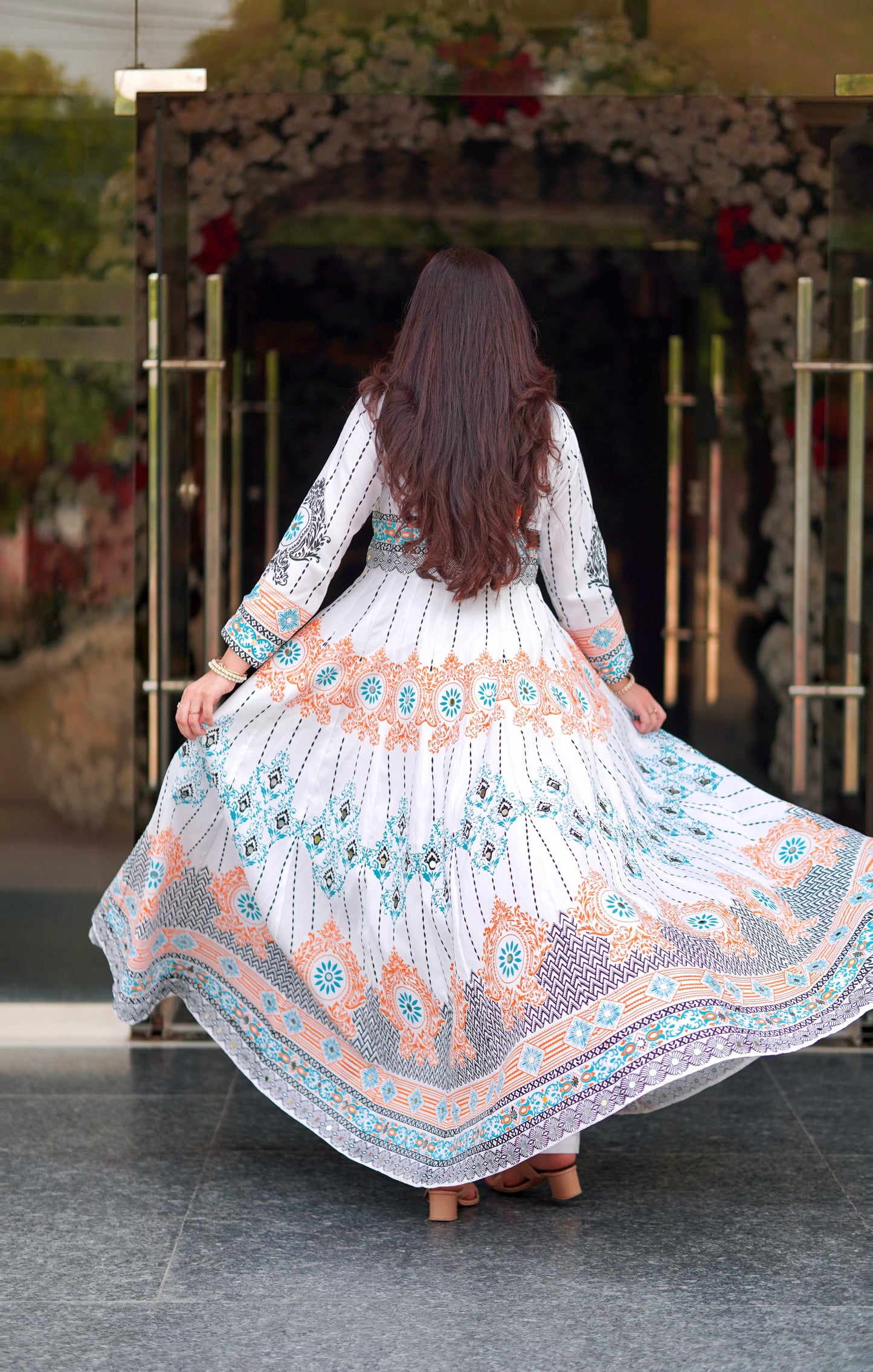 "GUL NAAZ MAXI IN WHITE"