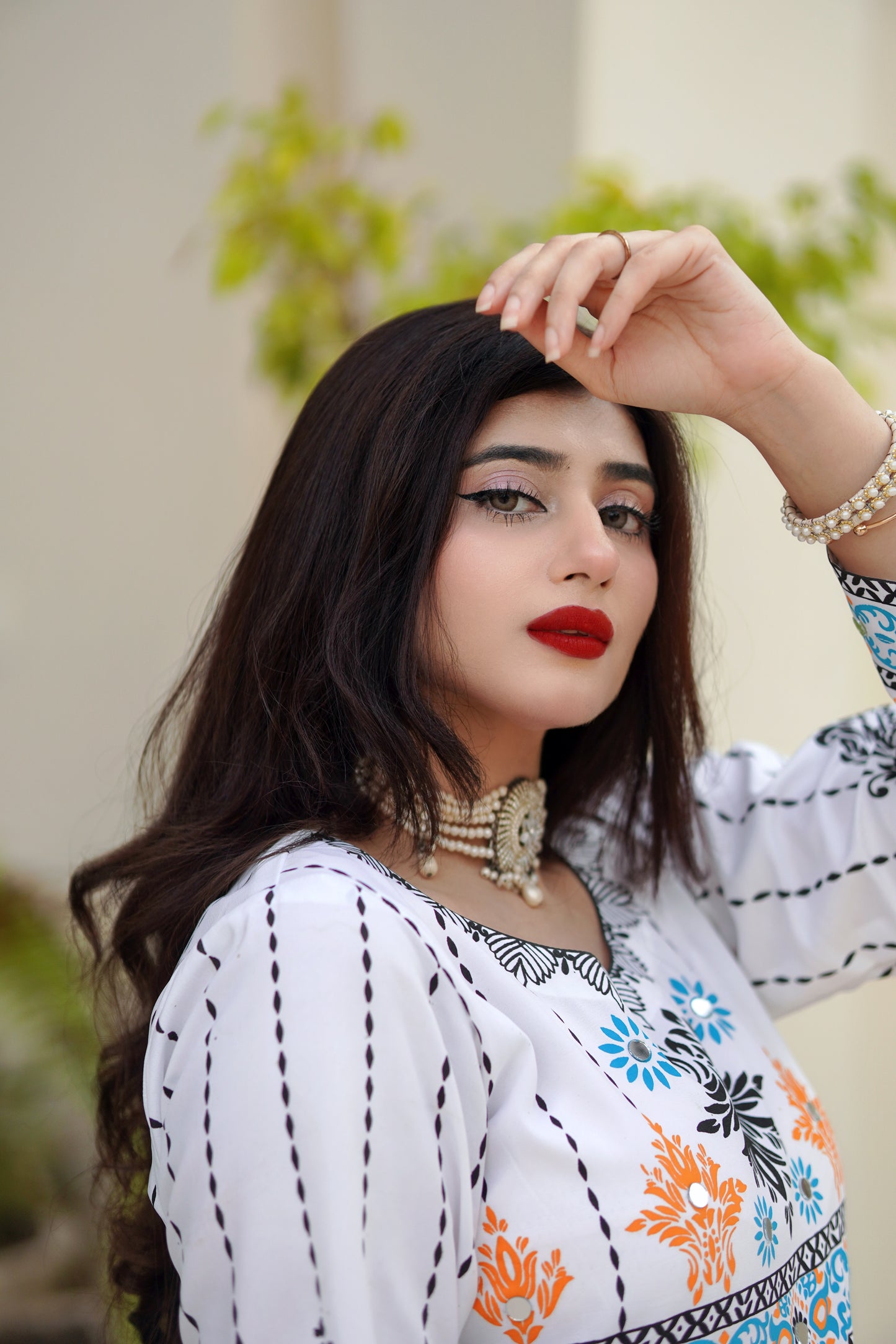 "GUL NAAZ MAXI IN WHITE"
