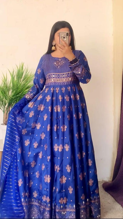 Mahoor Maxi: A Fusion of Elegance and Charm With Blue Color! 💙 - Virsa