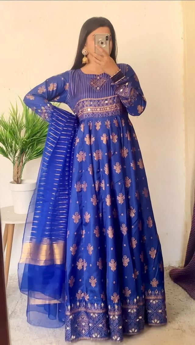 Mahoor Maxi: A Fusion of Elegance and Charm With Blue Color! 💙 - Virsa