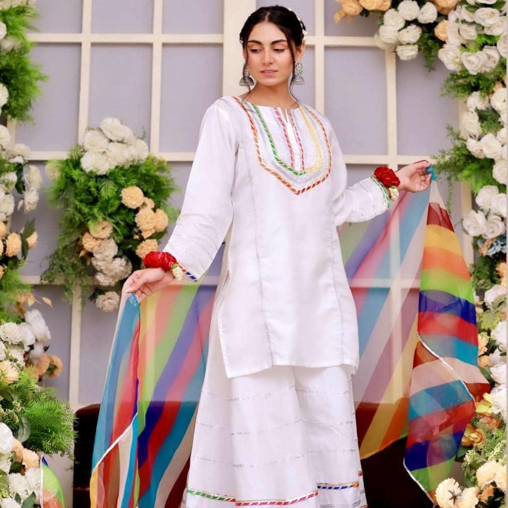 Sharara Dress Multi Gotta White 🤍 - Virsa