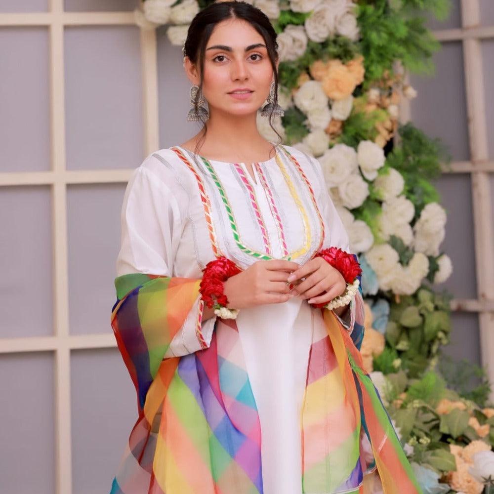 Sharara Dress Multi Gotta White 🤍 - Virsa