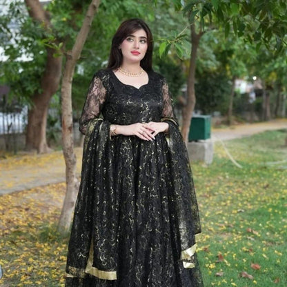 Net Fabric Maxi in Black 🖤 - Virsa