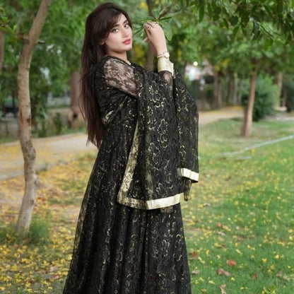 Net Fabric Maxi in Black 🖤 - Virsa