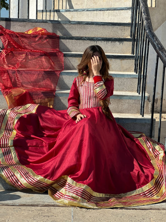 GUL NASEEM IN MAROON  Maxi 3PC