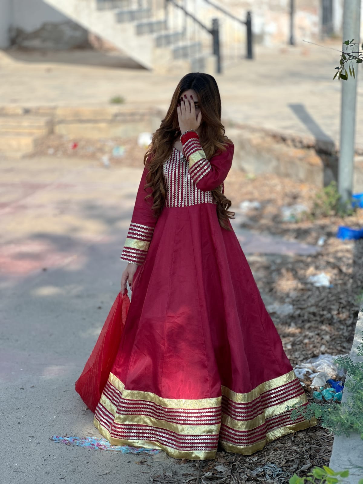 GUL NASEEM IN MAROON  Maxi 3PC