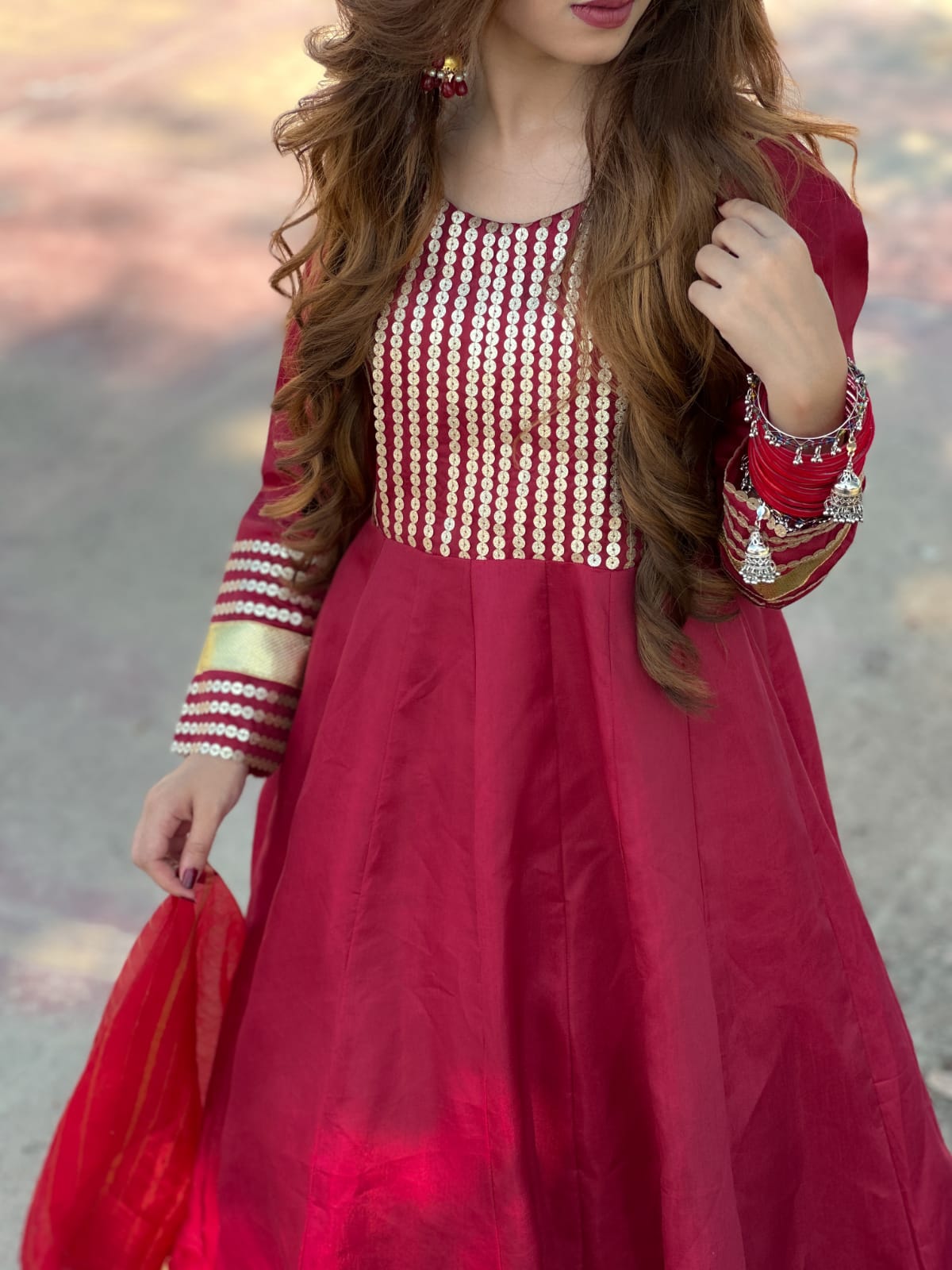 GUL NASEEM IN MAROON  Maxi 3PC