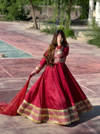 GUL NASEEM IN MAROON  Maxi 3PC